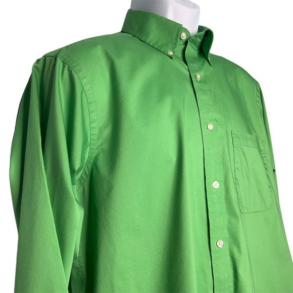 🧧SALE🧧 Izod Mens Button Down Shirt Classic Fit Stretch Green Classic M - Picture 7 of 7